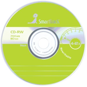 Диск CD-RW 700Mb Smart Track 4-12x Cake Box, поштучно /50/1