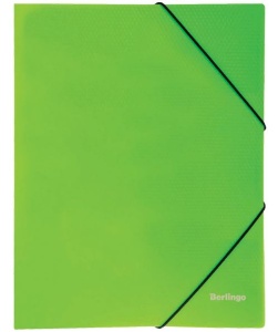Папка А4, на резинках, зеленый неон, 500 мкм, Berlingo "Neon" /35/1