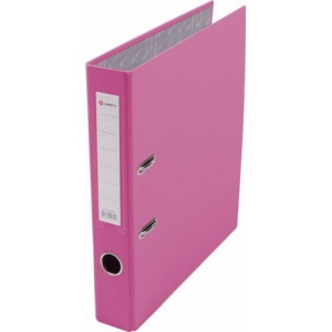 Папка-регистратор 50 мм, PP, розовый, собр., метал. окантовка, карман, Lamark /50/1