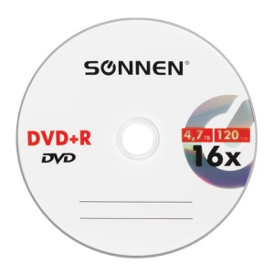 Диски DVD+R (плюс) SONNEN 4,7 Gb 16x Cake Box /50/1