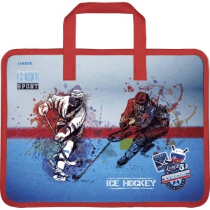 Папка для тетрадей А4, с ручками, пластиковая с текстильным расширением, "deVENTE. Ice Hockey /54/1