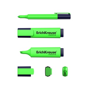 Текстмаркер зеленый, скошенный наконечник, 0,6-5,2 мм, ERICH KRAUSE "Visioline V-20" /10/1