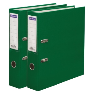 Папка-регистратор 70 мм, бумвинил, зеленый, карман, OfficeSpace /10/1