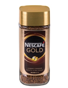 Кофе растворимый Nescafe "Gold", сублим.,с молотым, тонкий помол, стеклянная банка, 95г