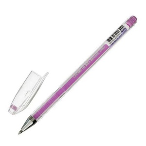 Ручка гелевая фиолетовая Crown "Hi-Jell Pastel", 0,8 мм, прозр. корпус /12/1