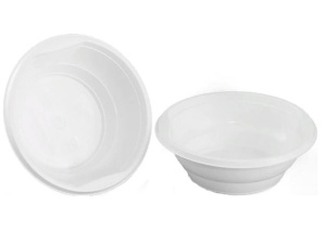 Одноразовые тарелки суповые 15 см. Стиролпласт, стандарт, ПП, белые /50/1