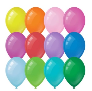 Воздушные шары, 100шт, М9/23см, MESHU, пастель, 12 цветов ассорти /80/1