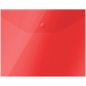 Папка-конверт А5 с кнопкой, красная, 150 мкм, OfficeSpace /10/1