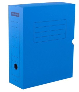 Короб архивный с клапаном, микрогофрокартон, 100 мм, до 900 л., синий, OfficeSpace /20/1