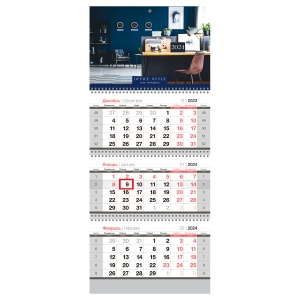 Календарь квартальный на 2024 г., 3 блоч., на 3 гребнях, OfficeSpace "Best view" /25/1